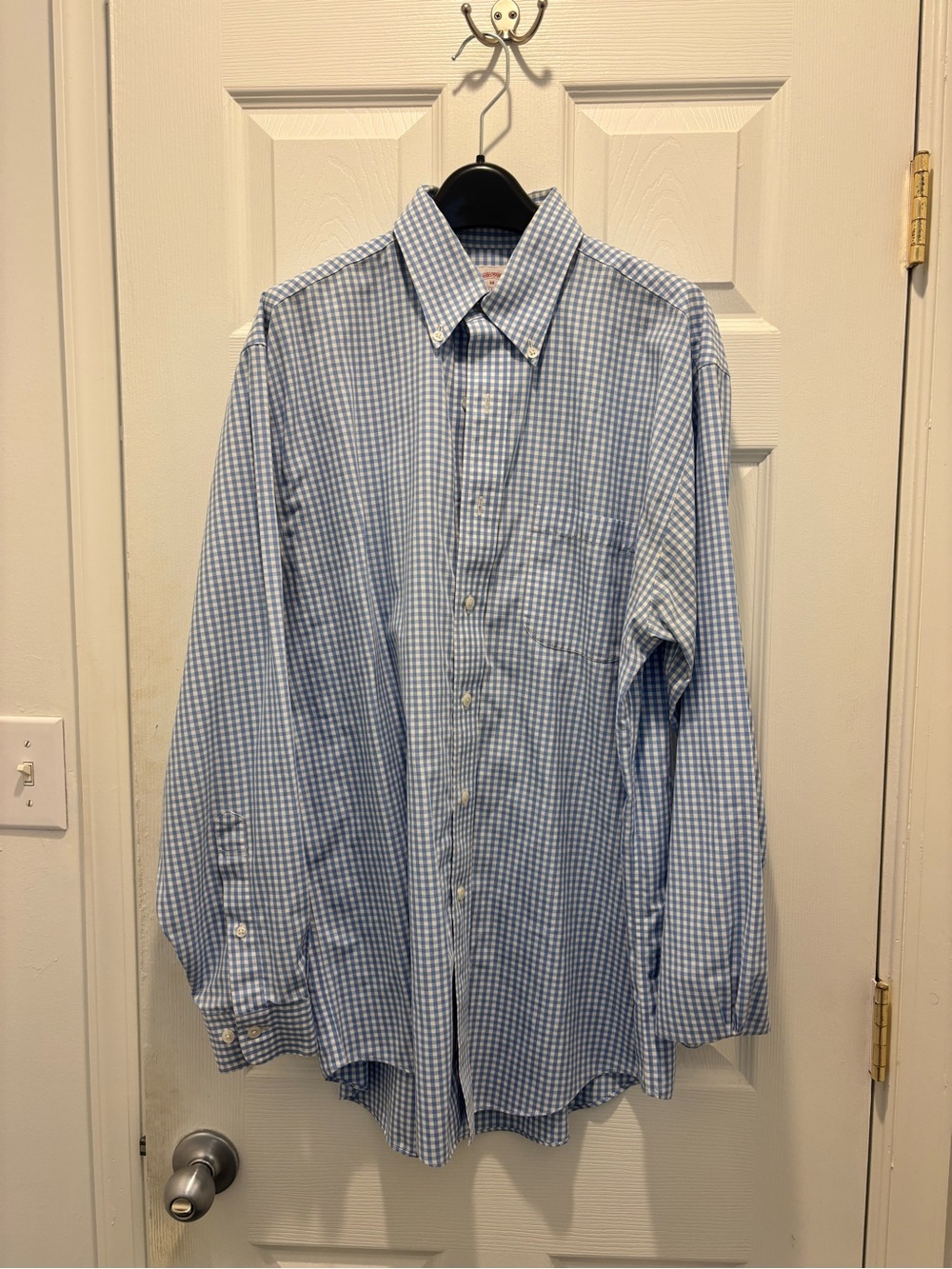 Brooks Brothers 346 Light Blue Gingham Dress Shirt